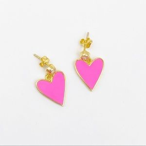 Enamel Heart Earrings